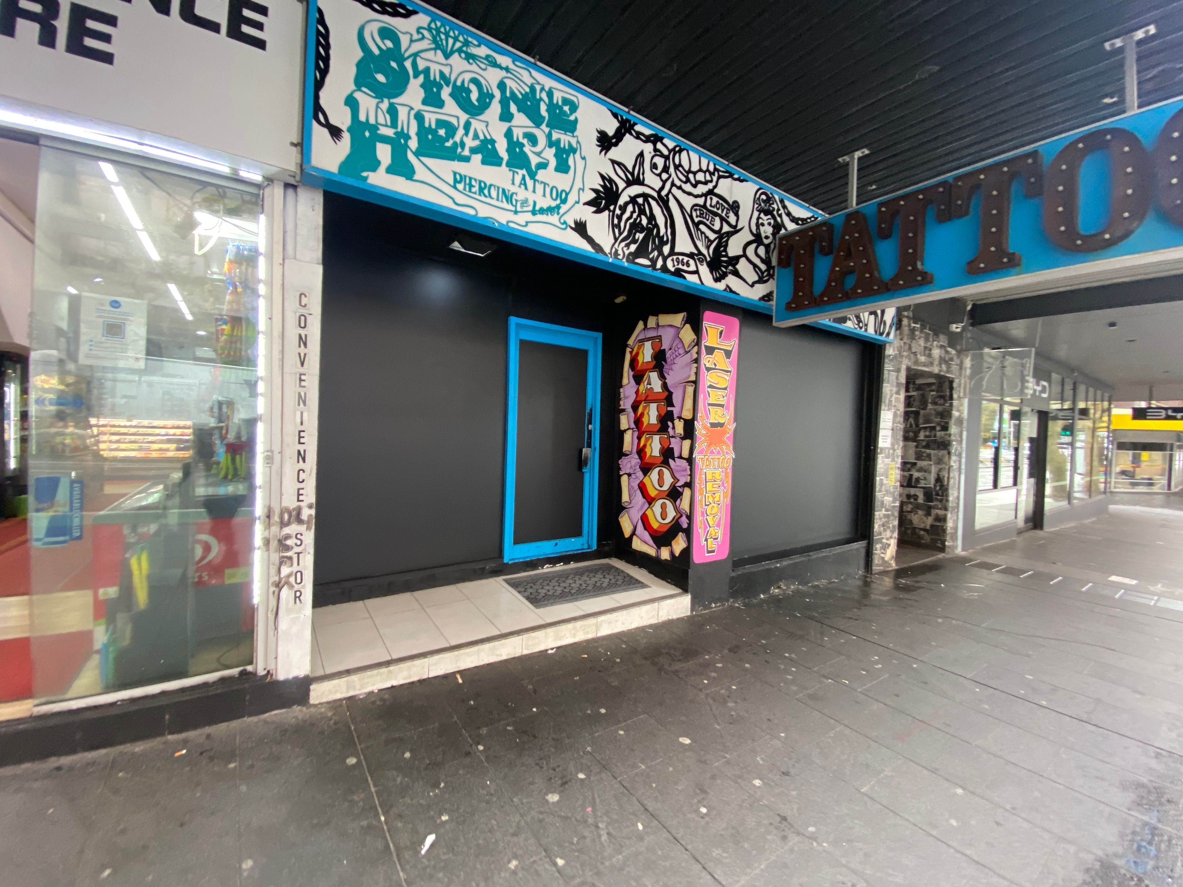 Stone Heart Tattoo Matte Black Vinyl on windows.2
