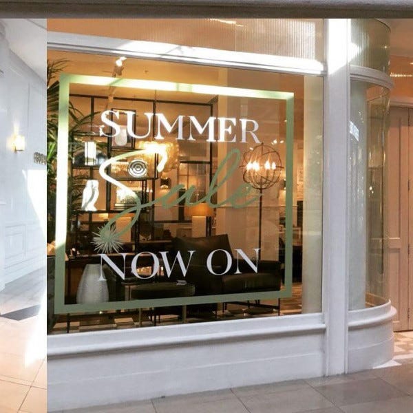 Window Decal for retail summer sale graphics