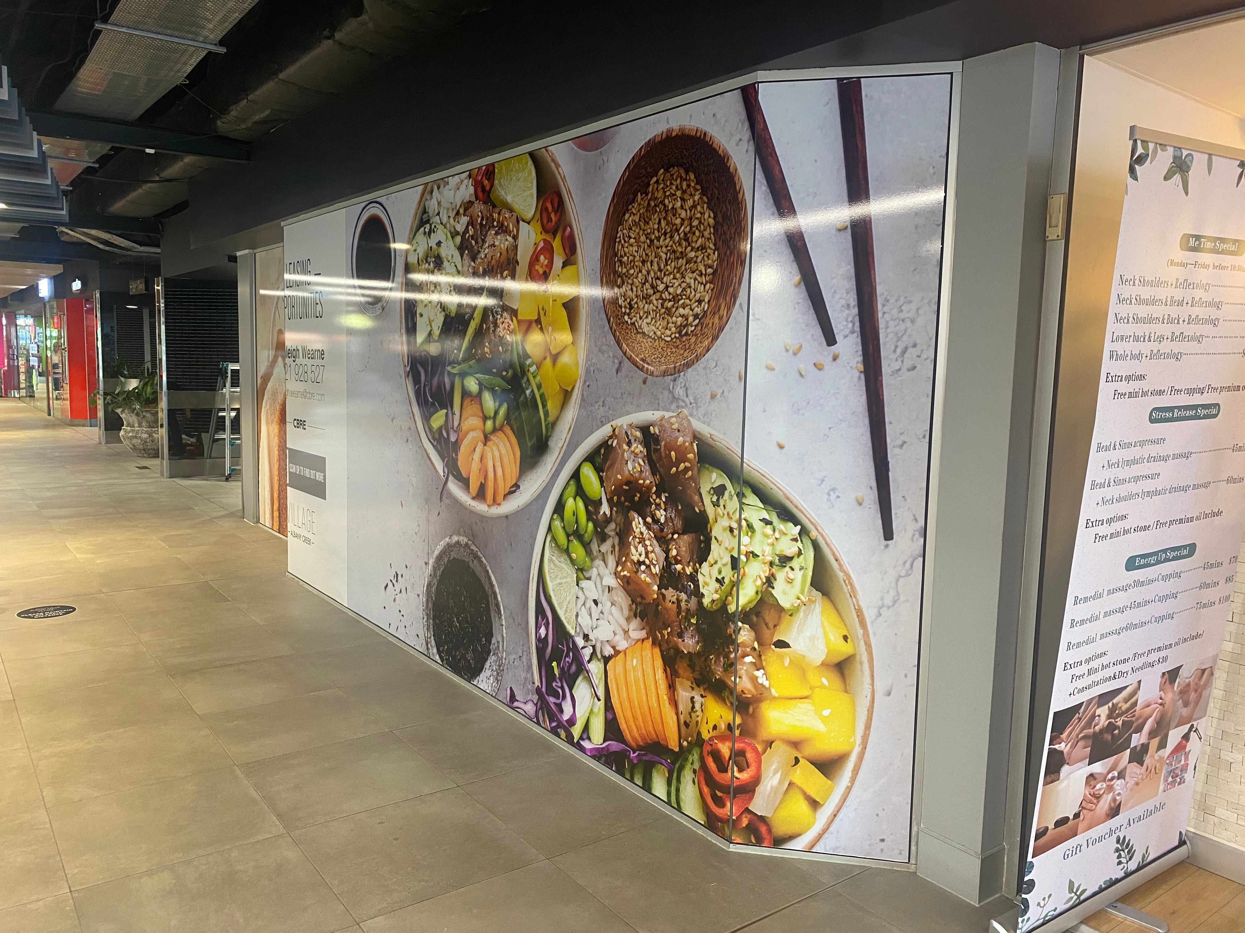 Retail Shopfront Window Graphics for Albany Creek Village Shopping Centre