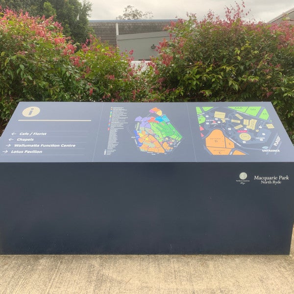 Custom Fabricated directional sign with direct to substrate print.2