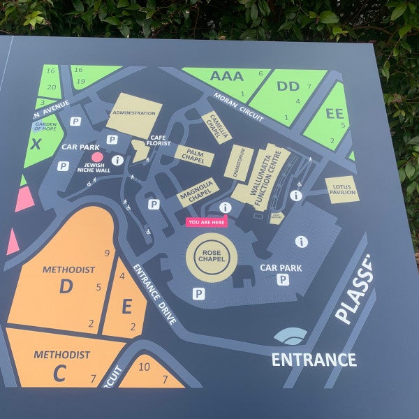 Custom Fabricated directional sign with direct to substrate print.5