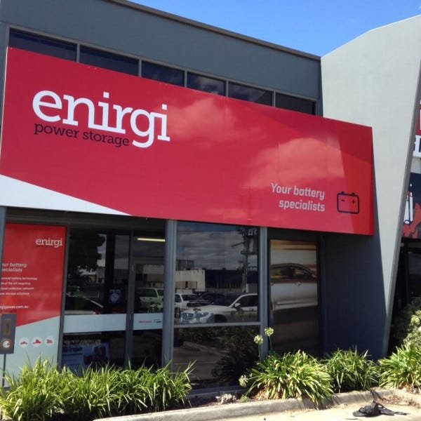 Fascia Signage | Shopfront sign for a battery provider