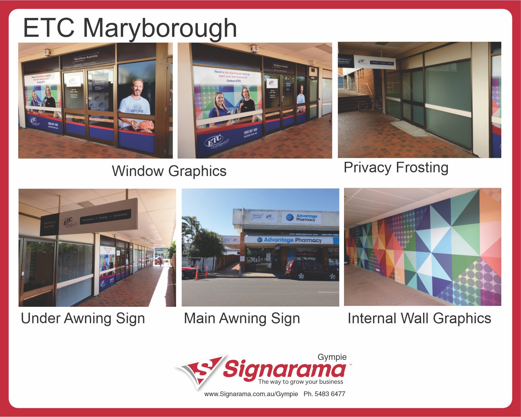 ETC Maryborough Shop Signs