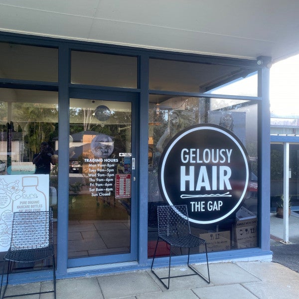 This simple but stylish business logo window graphic is cost effective and looks great