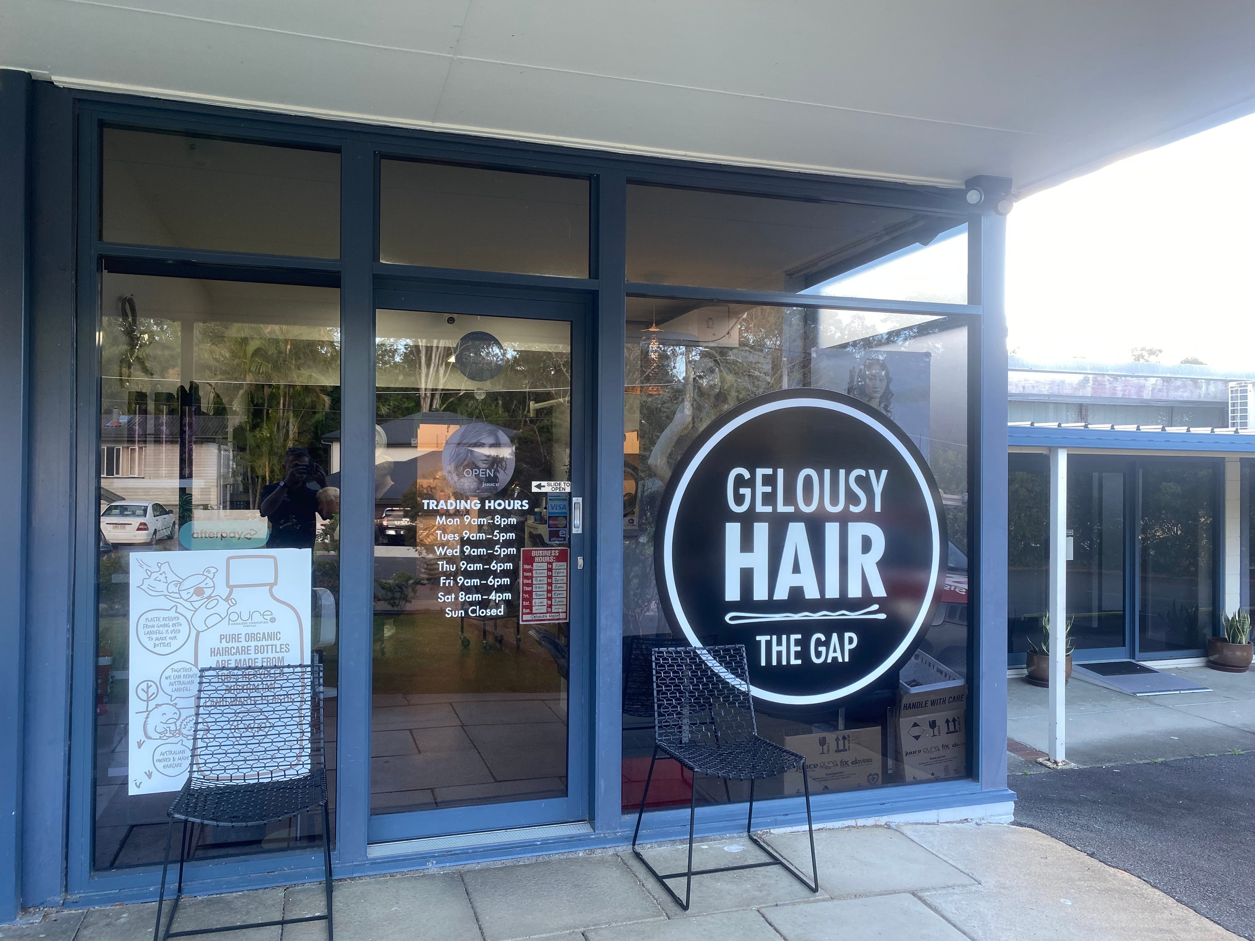 This simple but stylish business logo window graphic is cost effective and looks great