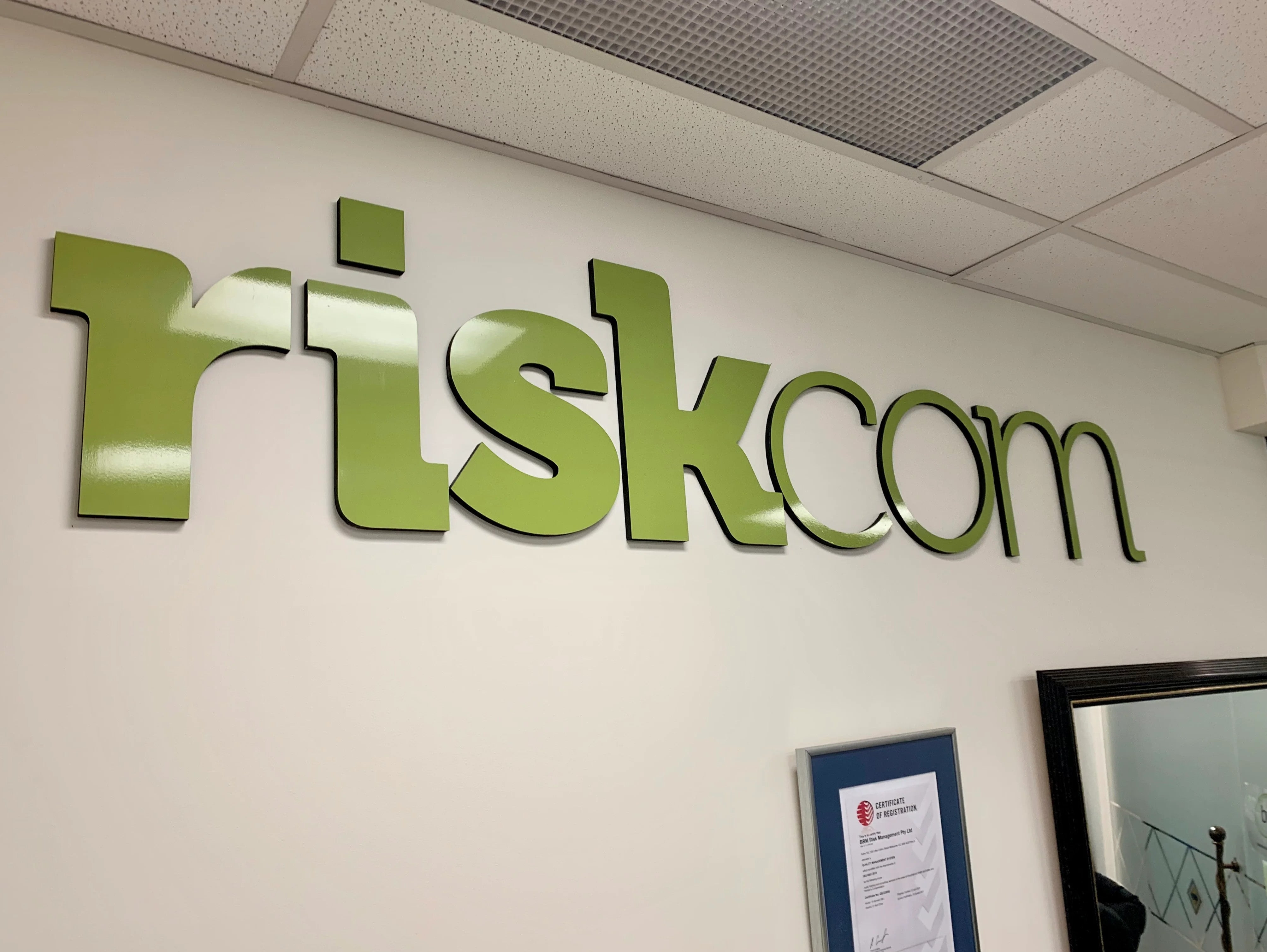 Relocate Reception Signage - Riskcom Group.
