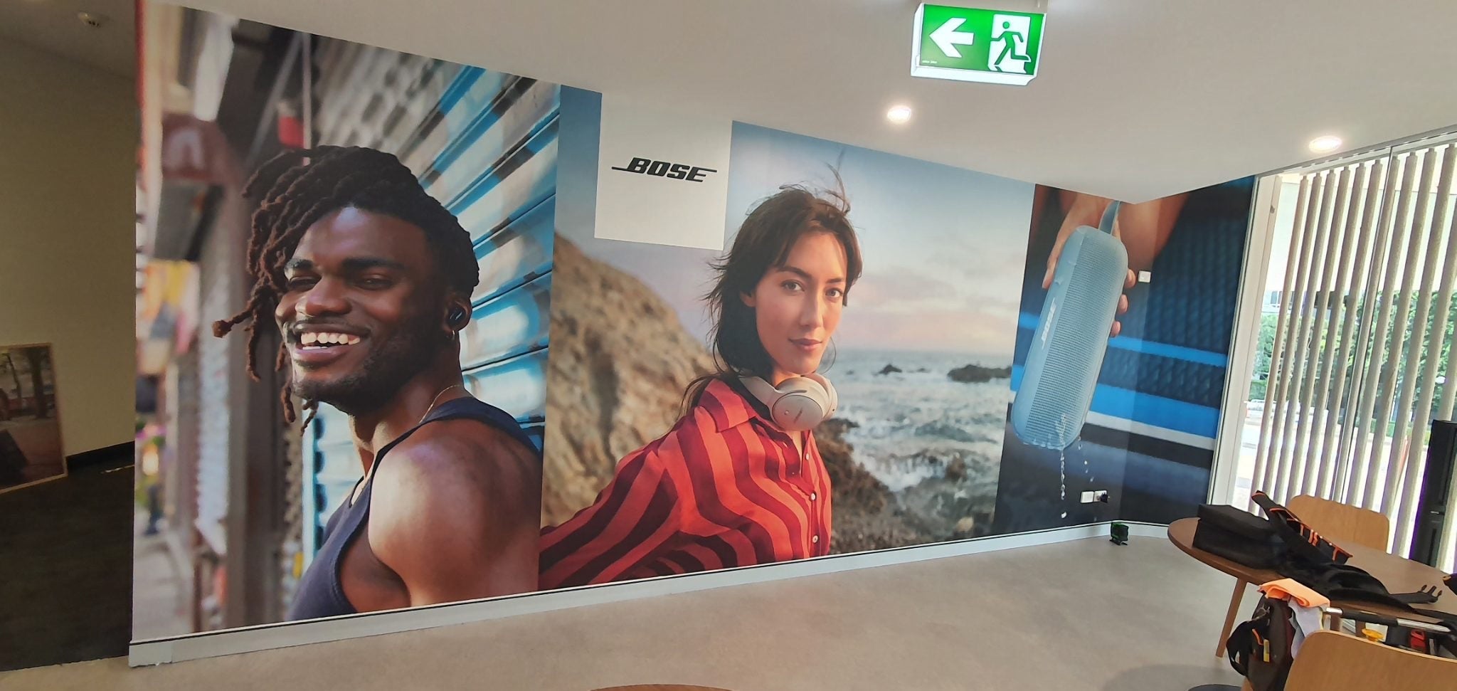 Check out on of our latest project for the Bose new office at Rhodes,This wall art brings a whole new meaning to wall signage on every grand scale.