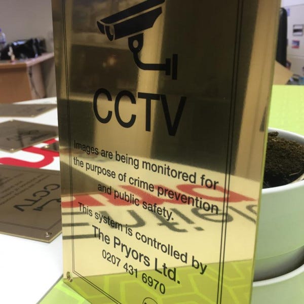 Brass CCTV Sign 1