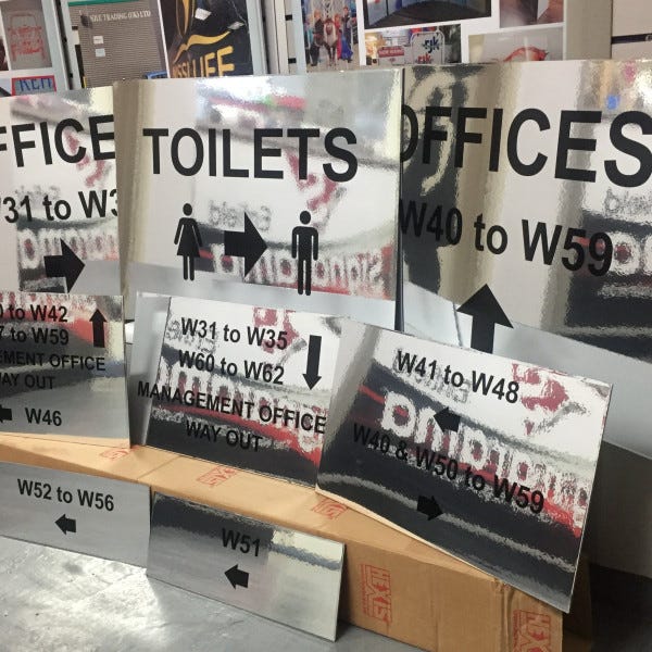 Silver Directional Signs