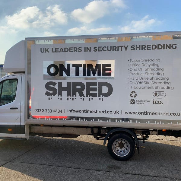 On Time Shred Luton Van