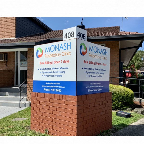 Medical Signage - Monash Respiratory Clinic - Mount Waverley.