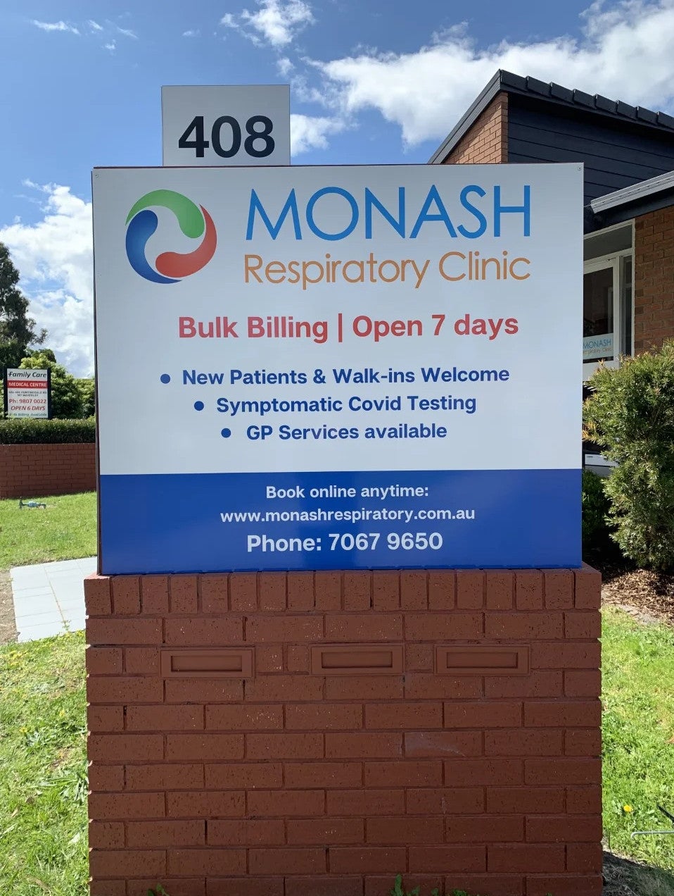 Medical Signage - Monash Respiratory Clinic - Mount Waverley.