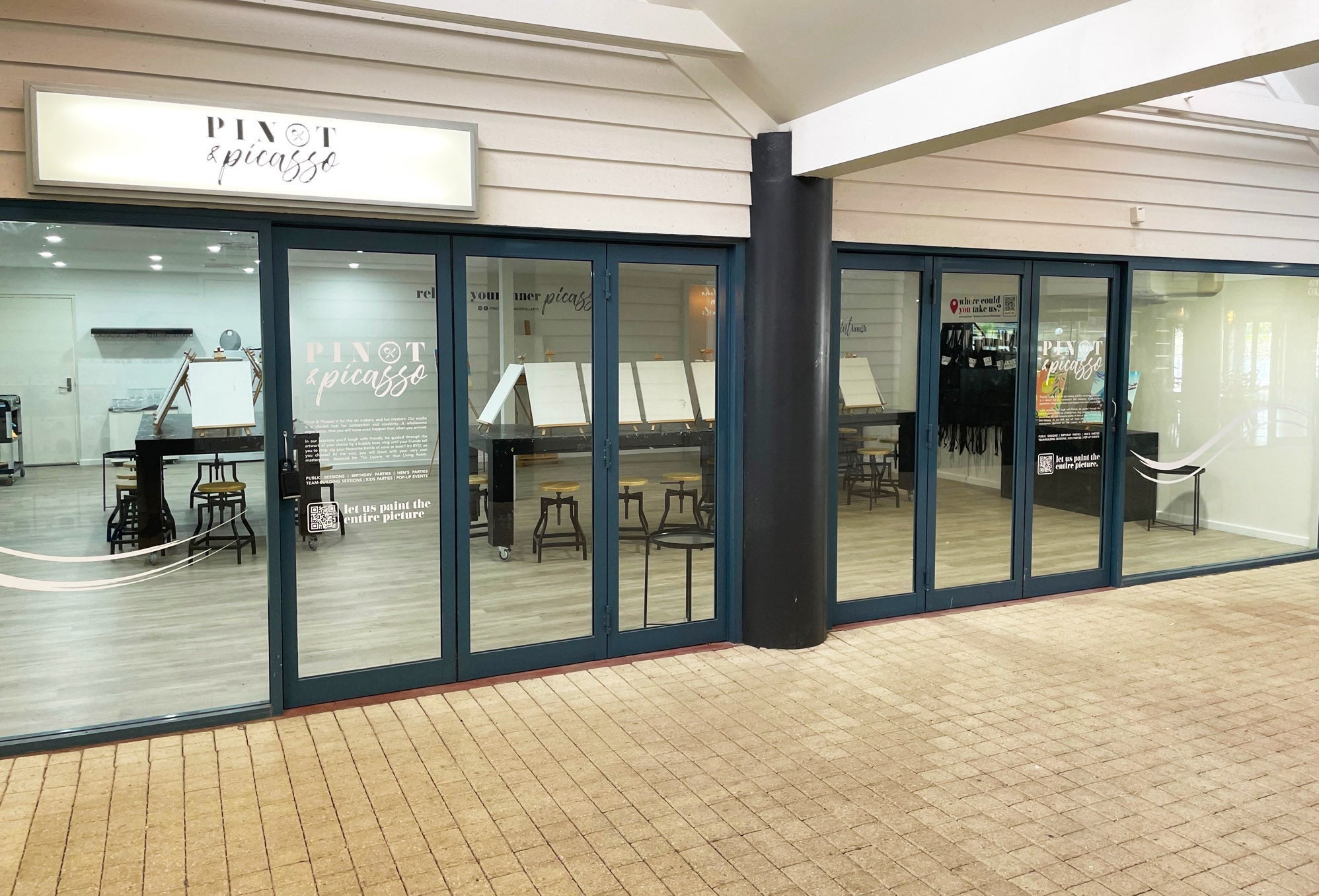 Lightbox, wall and window graphics for Pinot & Picasso's new store!