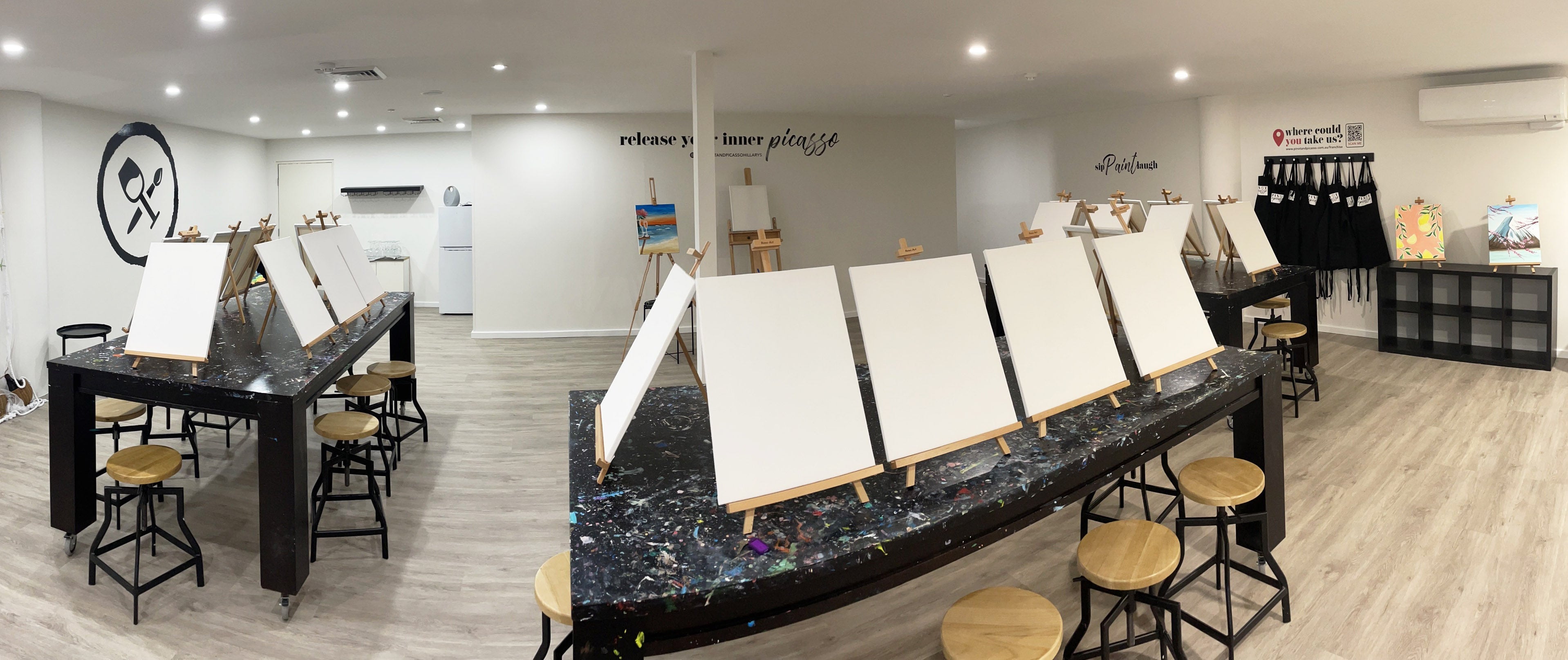 Lightbox, wall and window graphics for Pinot & Picasso's new store!