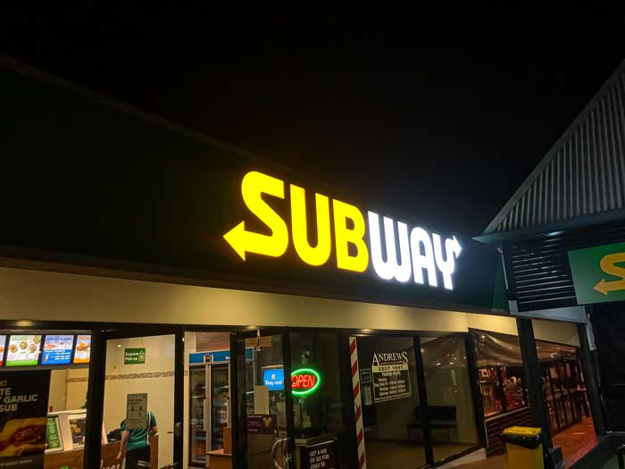 Subway – illuminated signage