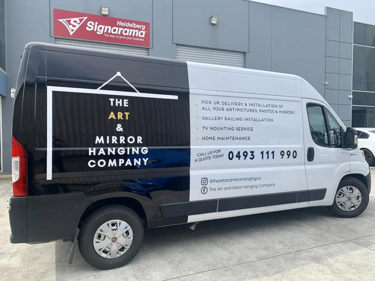 Van Signage - The Art & Mirror Hanging Company.