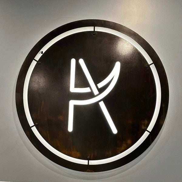 Custom Corten Steel (rusted) illuminated signage