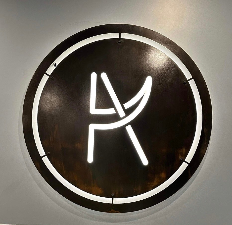 Custom Corten Steel (rusted) illuminated signage