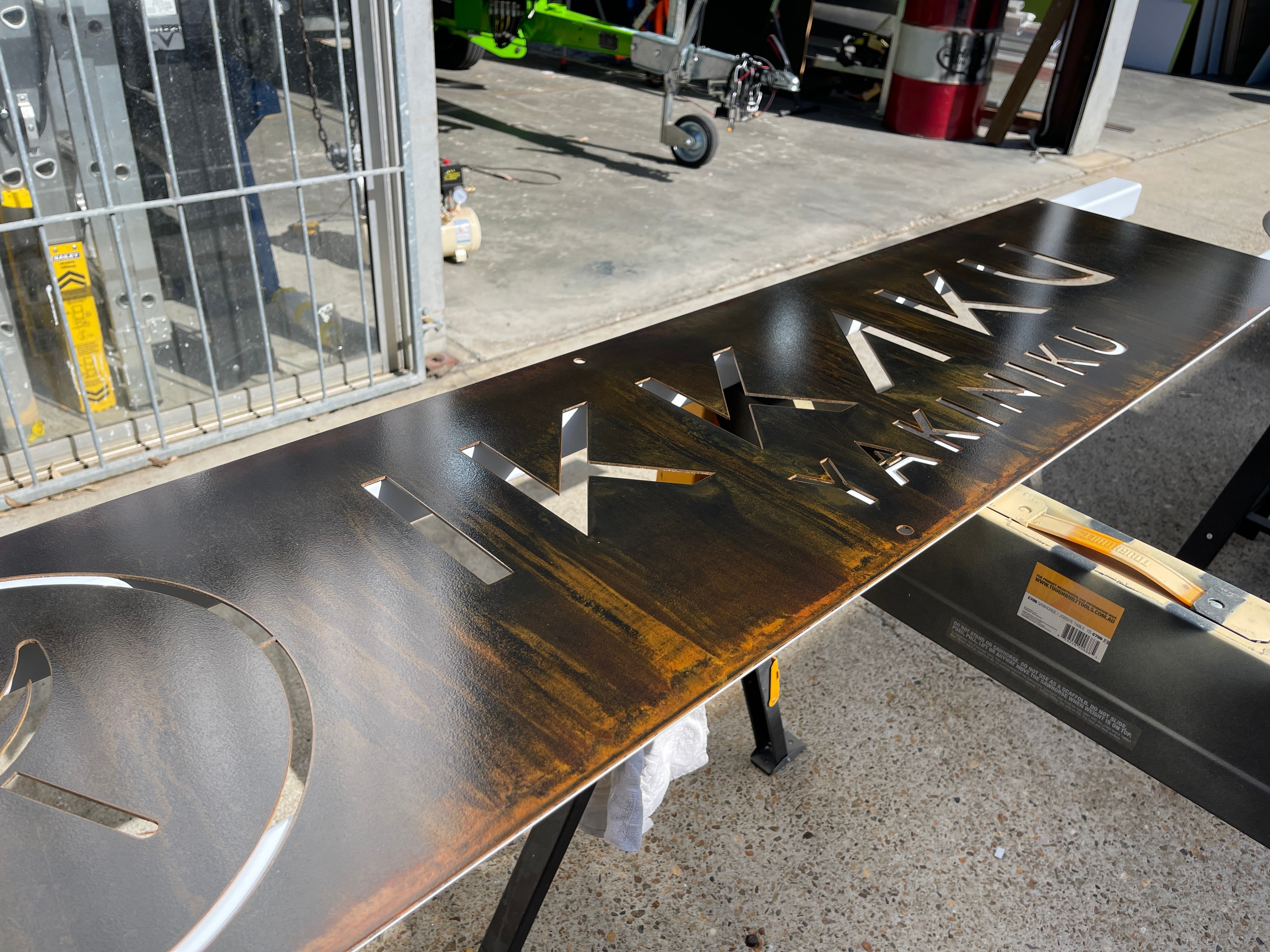Custom Corten Steel (rusted) illuminated signage