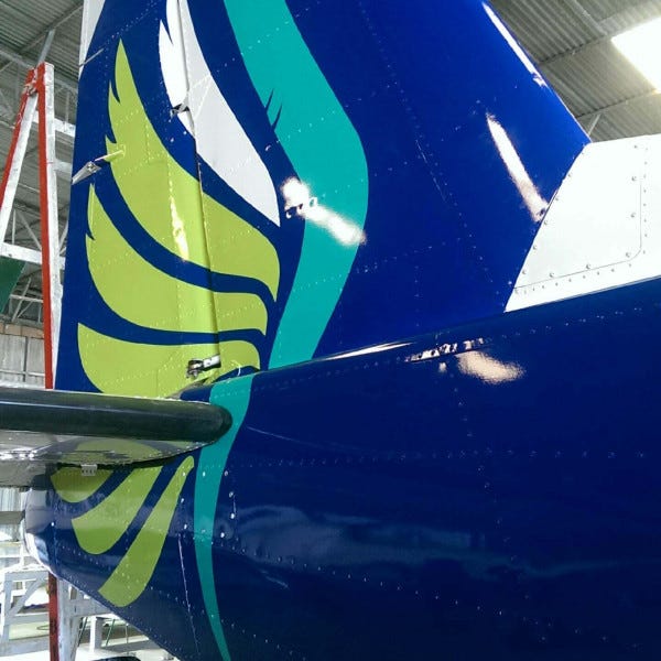 Colourful Aircraft Graphic art on aircraft tail