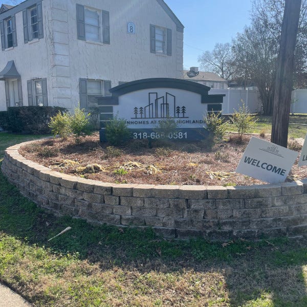 Monument Sign with Dimensional Logo and Lettering (Townhomes at South Highlands 1)