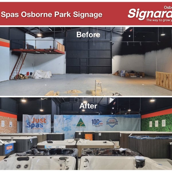 Just Spas Osborne Park Signage