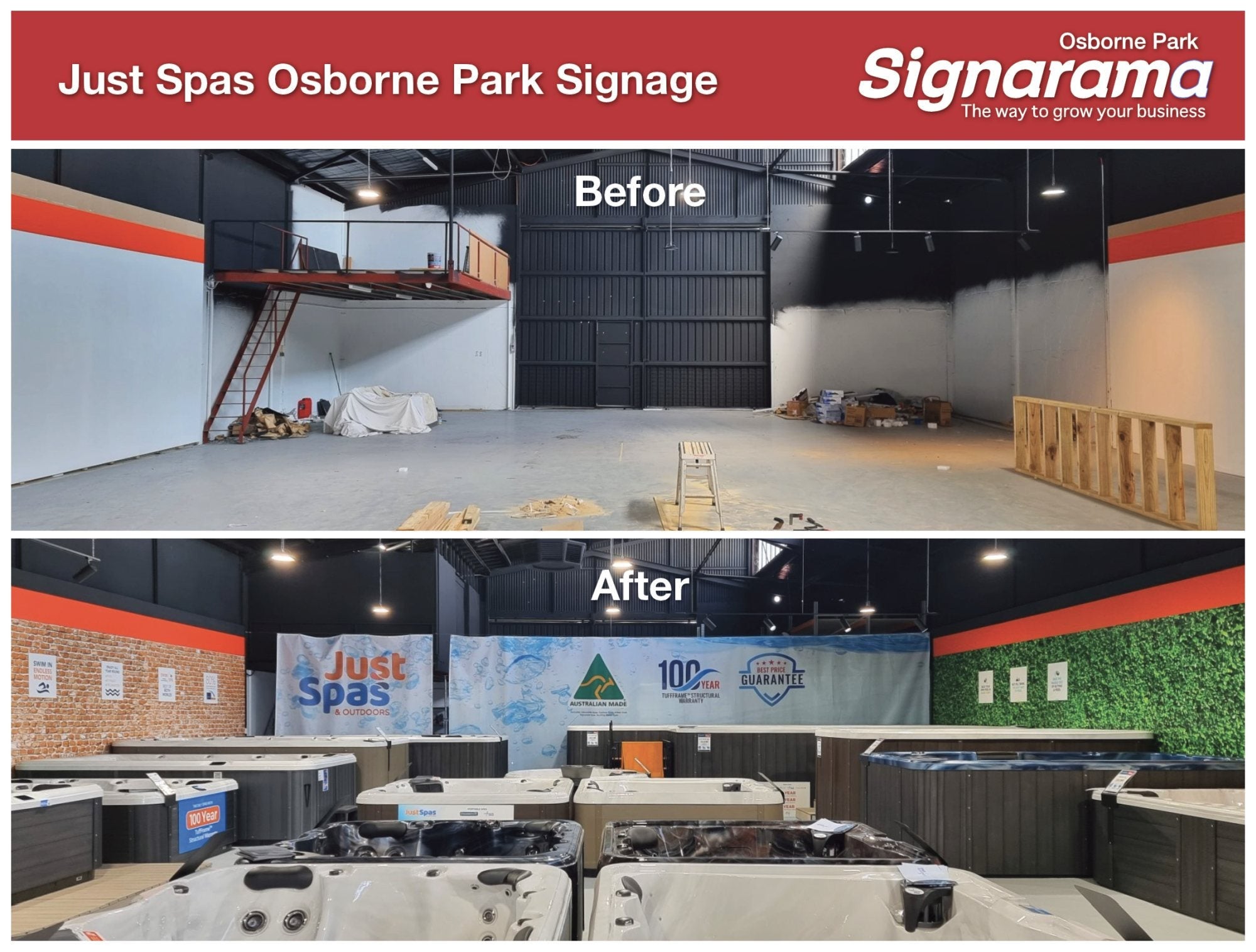 Just Spas Osborne Park Signage