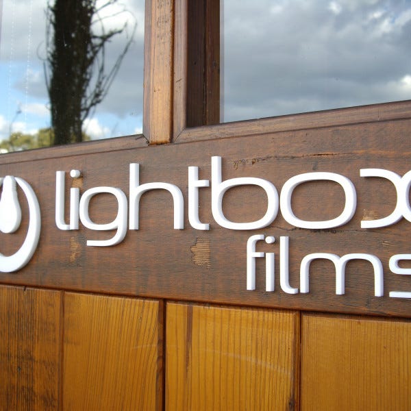 Acylic cut letters Lightbox Films jpg