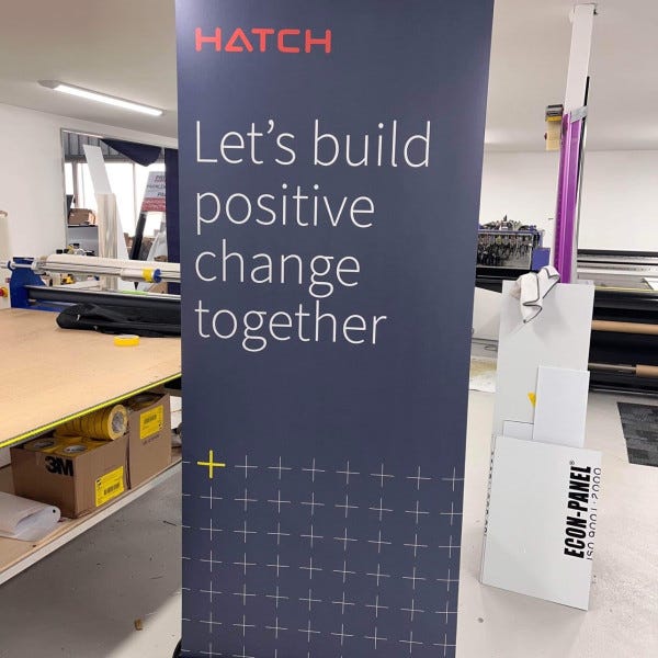 Hatch Blue pull up banner