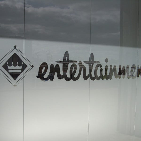 Window Frosting w/ cut-out logo