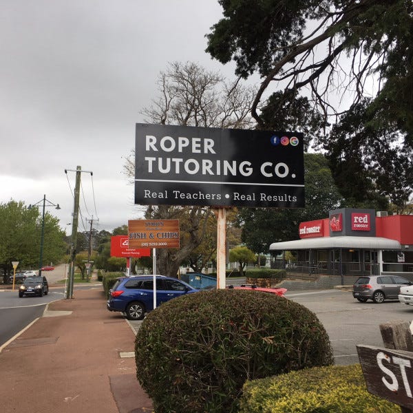 Roper Tutoring Road Sign