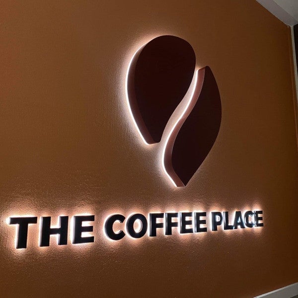 The Coffee Place Halo 3D sign