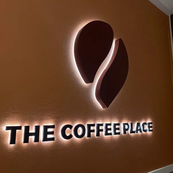 The Coffee Place Halo 3D sign