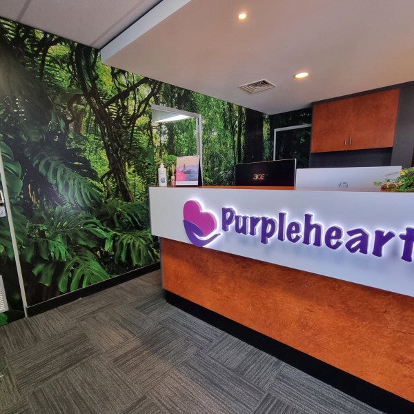 Purple Hearts Office Signage