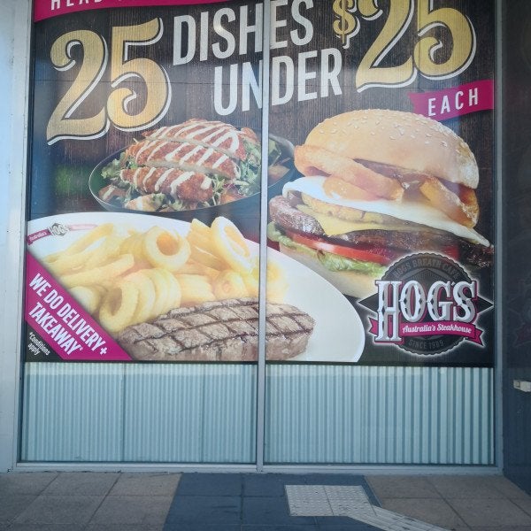 Signage with Window Decals, Karingal Hub, Cranbourne Road.