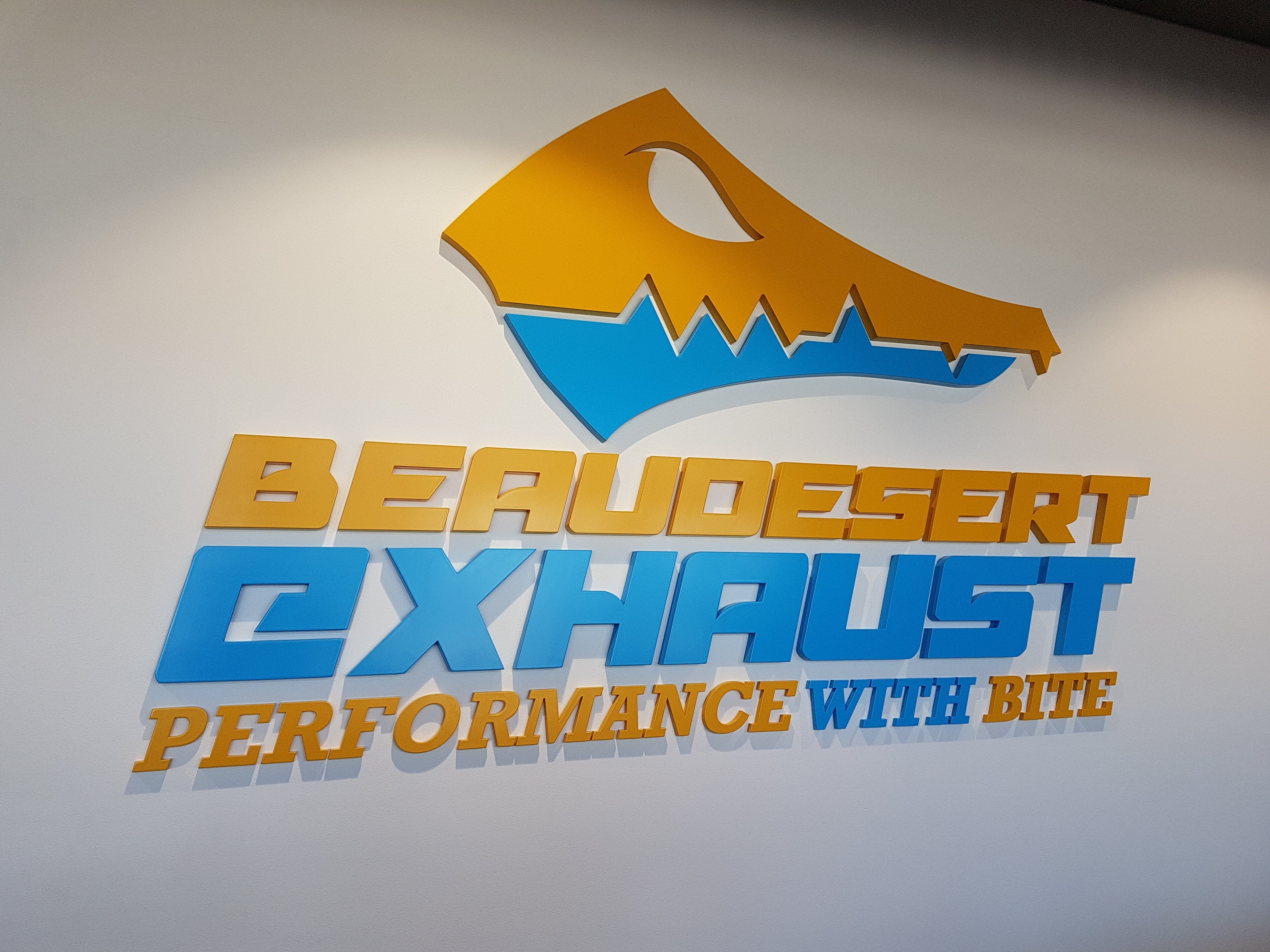 Beaudesert Exhaust 3D reception sign - Quite an impact!