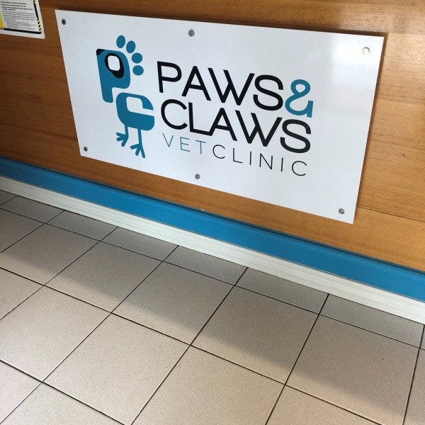Paws & Claws Vet Clinic Acrylic Sign