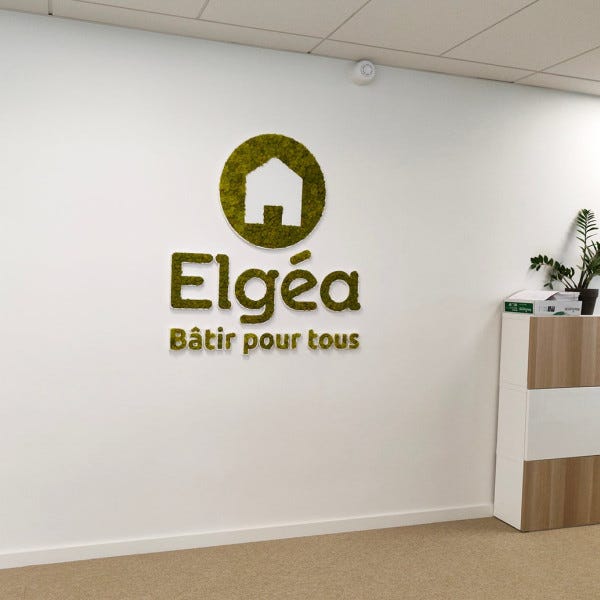 Enseigne logo en 3D Vegetal avec lettres et logo pour Elgéa