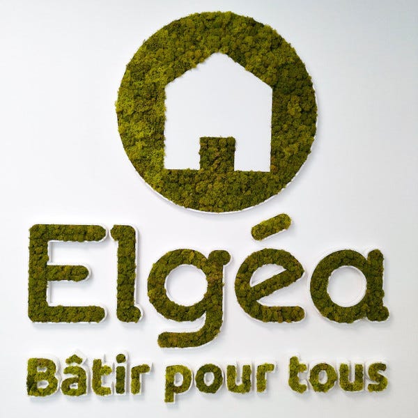Enseigne logo en 3D Vegetal avec lettres et logo pour Elgéa