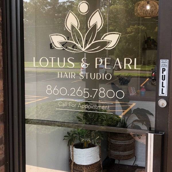 Lotus & Pearl Window Graphics