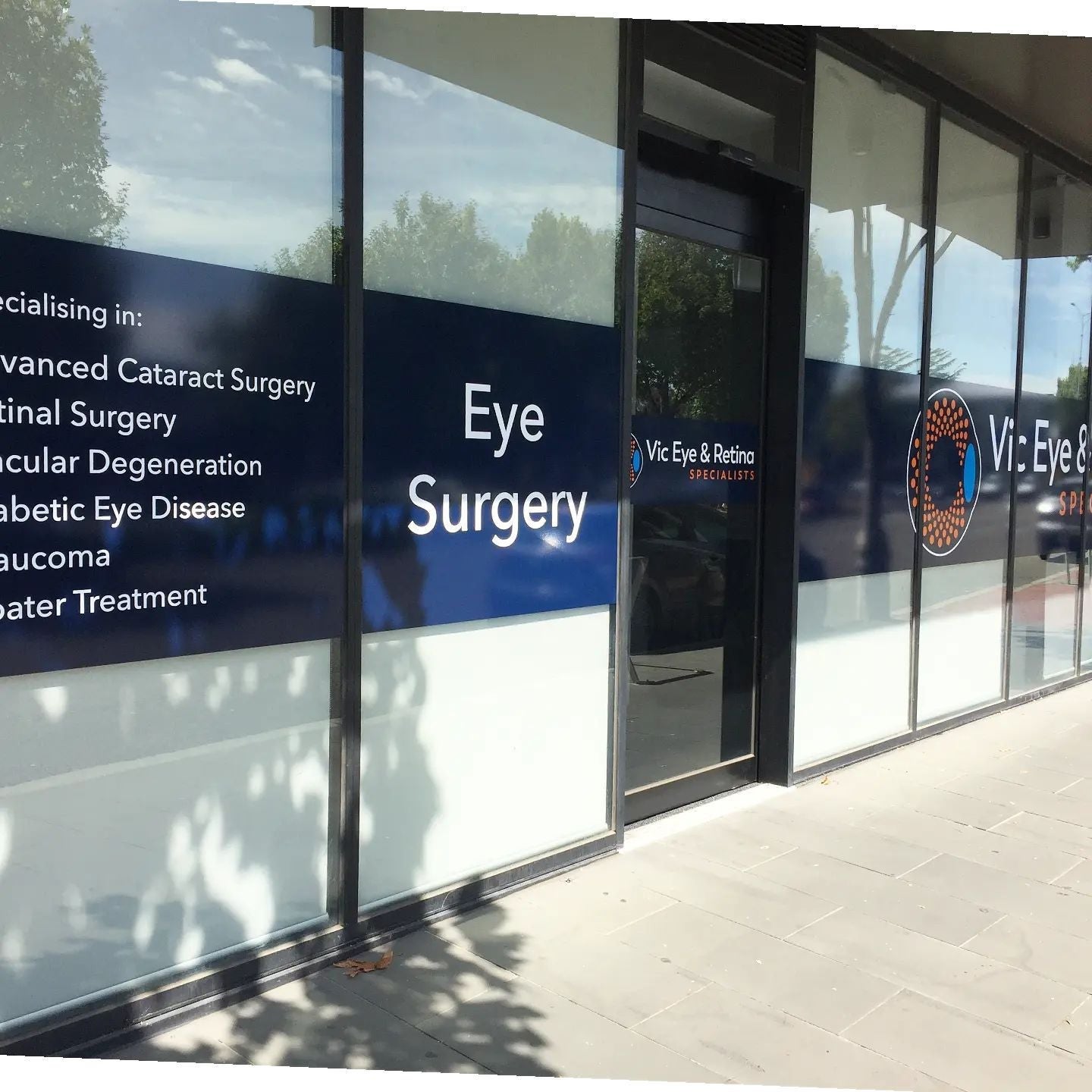 External Window Signage for Vic Eye and Retina