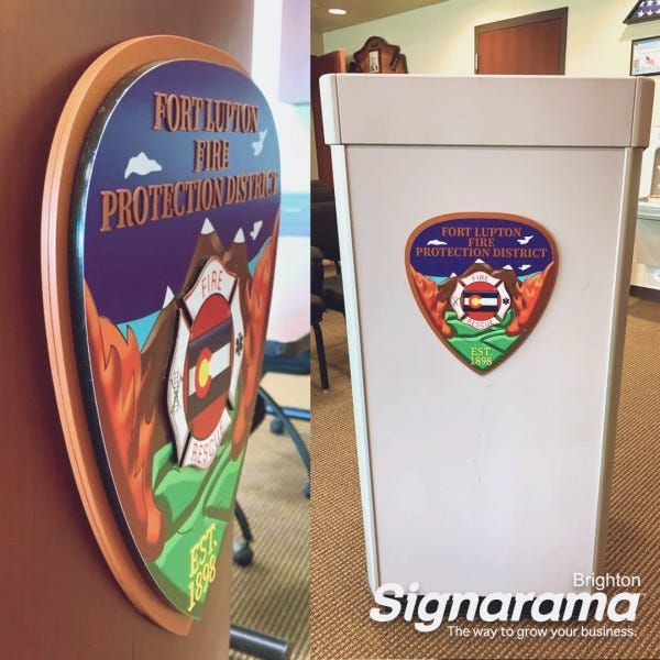 Signarama Brighton Dimensional Podium Crest for Fort Lupton Fire