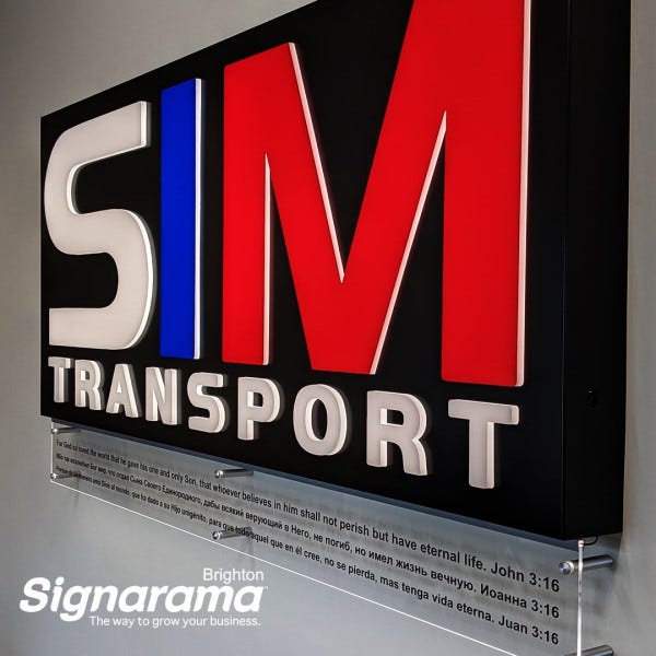 Signarama Brighton Illuminated Dimensional Lettering for SIM Transport