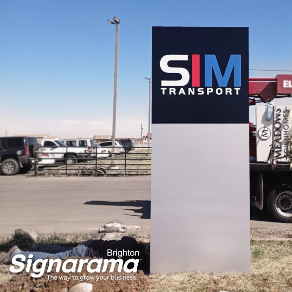 Signarama Brighton Illuminated Monument for SIM Transport