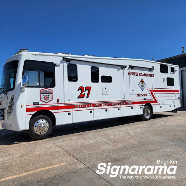 Signarama Brighton Hazmat Unit Vehicle Graphics for South Adams Fire