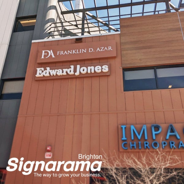Signarama Brighton Plex Behind Light Box for Frank D. Azar
