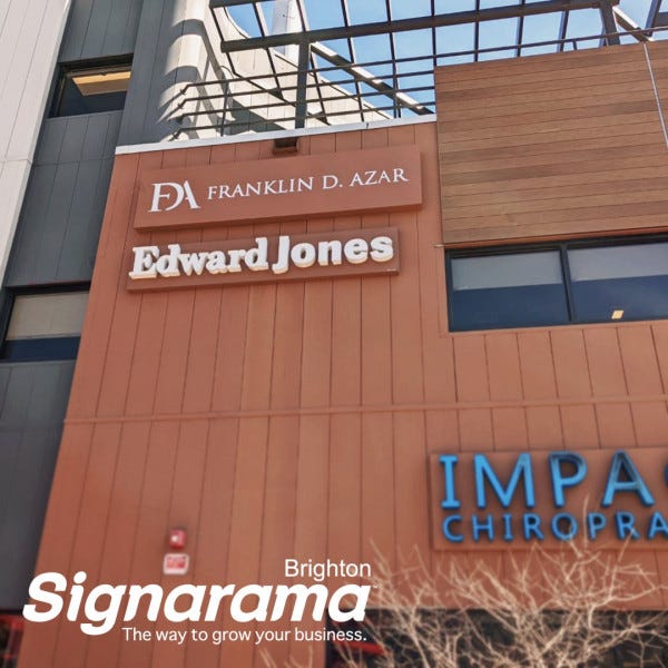 Signarama Brighton Plex Behind Light Box for Frank D. Azar