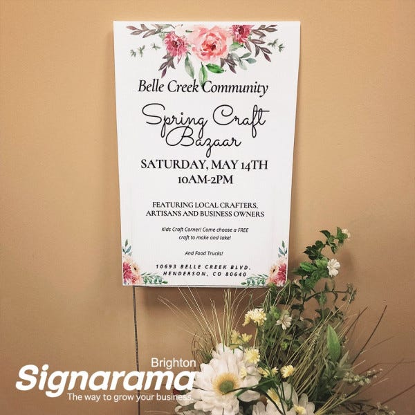 Signarama Brighton Spring Yard Signs for Belle Creek Community