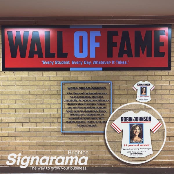 Signarama Brighton Dimensional Wall of Fame for Weld Central Middle School