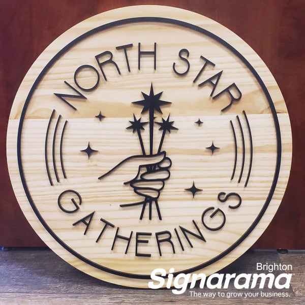 Signarama Brighton Custom Dimensional Wood Sign for NorthStar Gatherings